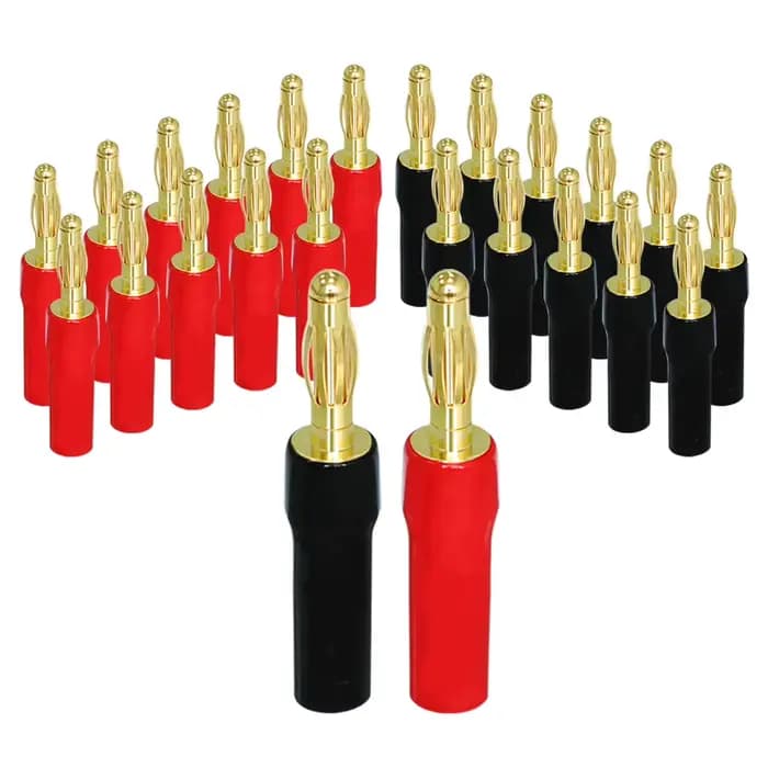 Son Musical 2/4/12/24 pièces connecteurs de fiche banane plaqué or Audio HIFI 4mm double vis câble de haut-parleur