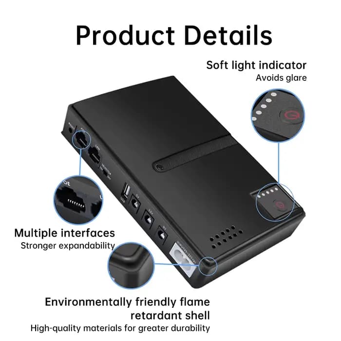 1018L DC UPS batterie de secours 5V 9V 12V 2A 15V 24V sortie alimentation sans interruption 85-265V UPS