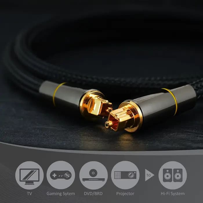 Câble audio optique numérique premium Toslink/SPDIF Coaxial - Dolby Digital/DTS 5.1 pour barre de son