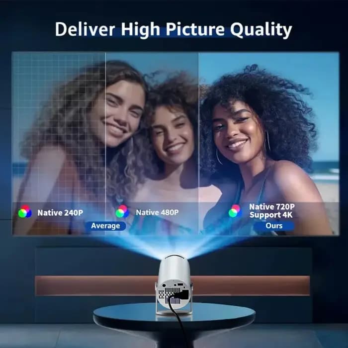 Mini projecteur portable 4K WiFi & BT Full HD 200 ANSI