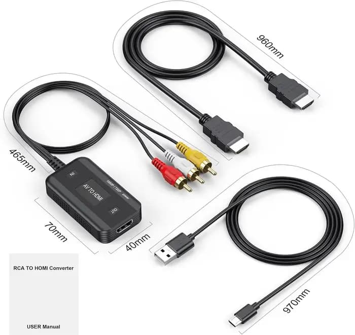 Adaptateur vidéo convertisseur 1080P câble RCA vers HDMI