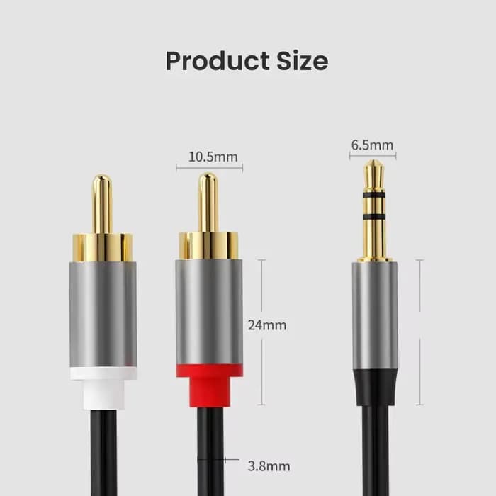Câble audio RCA plaqué or 24 carats