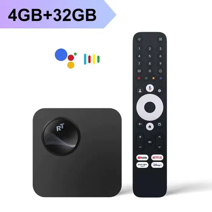 RockTek GX1 UHD Google TV 12 boîtier Realtek1325 A55 Edge AI prise en charge Dolby Atmos Vision 2T2R