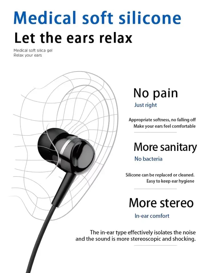 Dolby Sound dans l'oreille écouteur HIFI caisson de basses universel 3.5mm casque filaire avec micro