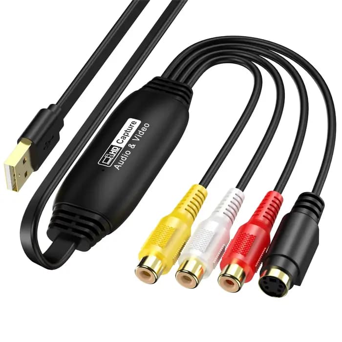 Convertisseur VHS vers numérique USB 2.0 convertisseur vidéo carte de Capture Audio VHS magnétoscope