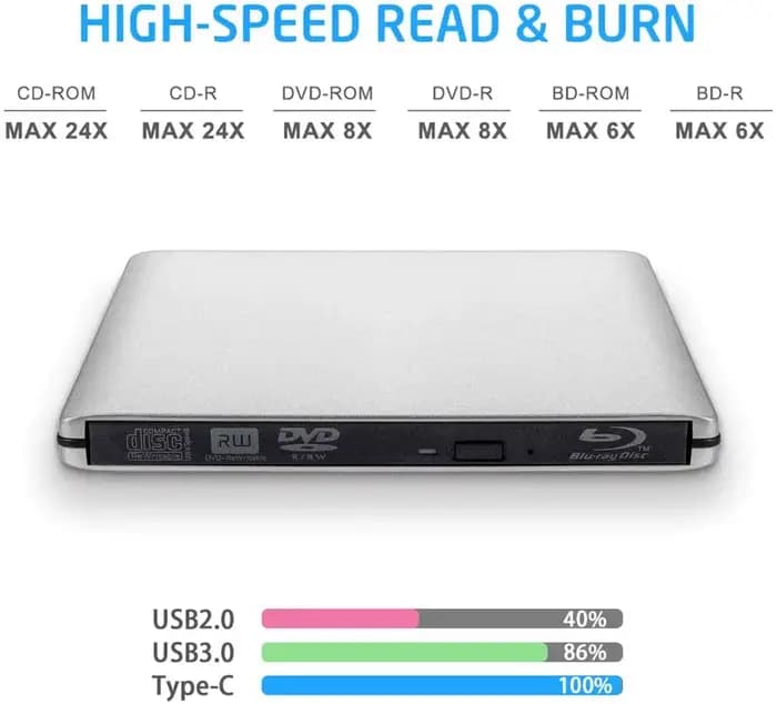 Graveur de Blu-Ray UHD 4K USB3.0