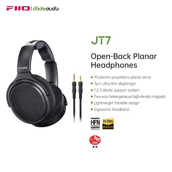 Casque audio magnétique planaire FiiO JT7 avec un design de transducteur