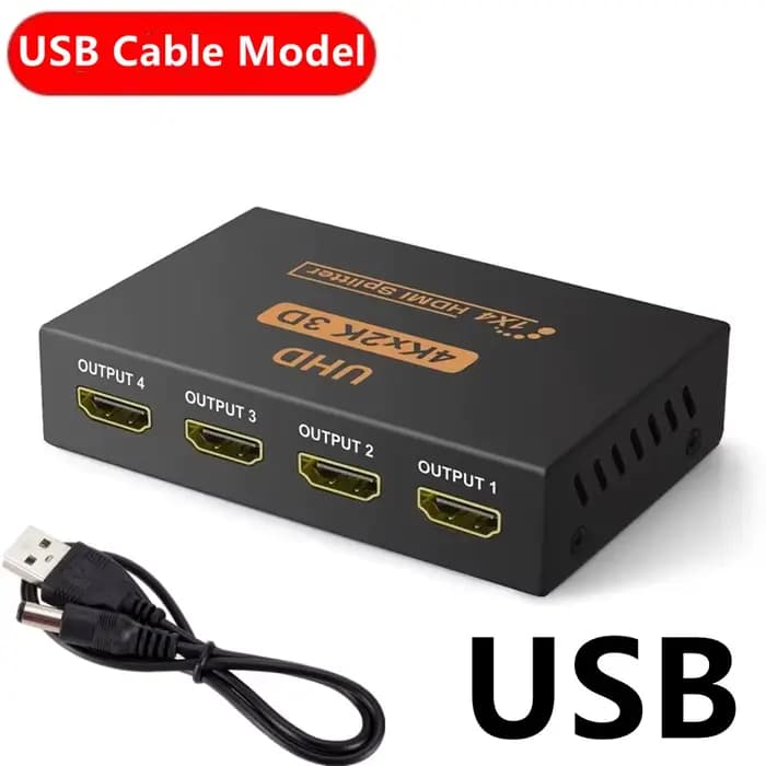 Répartiteur HDMI 1 entrée 4 sorties UHD 4K x 2K 3D, répartiteur vidéo 1x4, adaptateur de câble HDMI