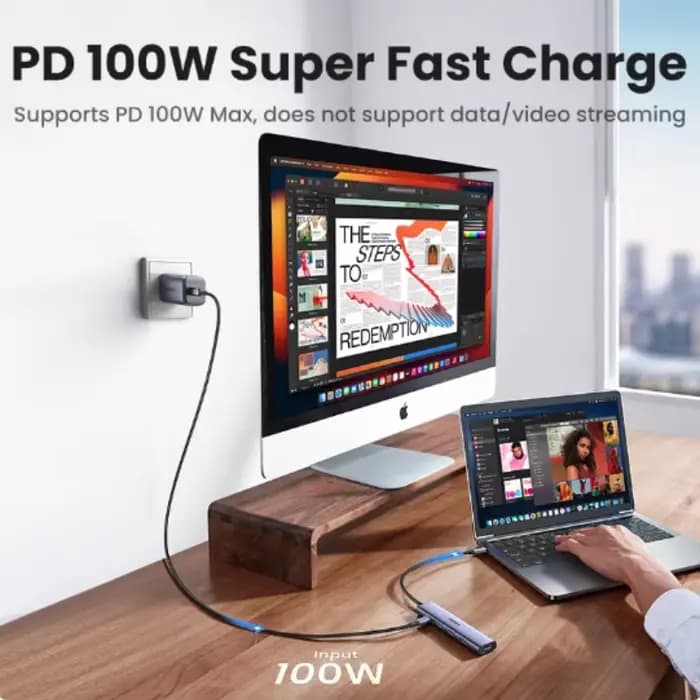 UGREEN 5 en 1 USB C Hub 4K HDMI USB HUB 100W adaptateur Multiport pour MacBook Pro/Air