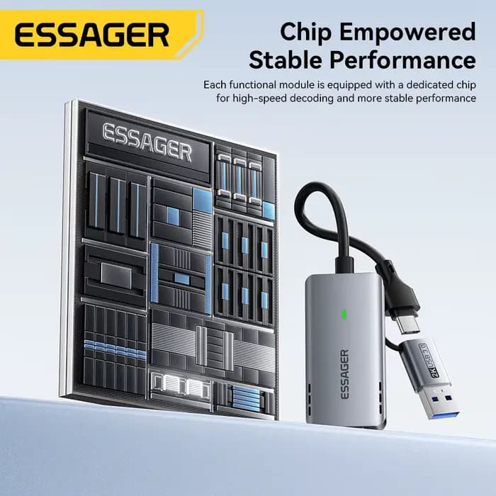 Essager 2 en 1 USB 3.0 carte d'acquisition vidéo 4K HDMI vers USB/type-c jeu diffusion en direct enregistrement pour
