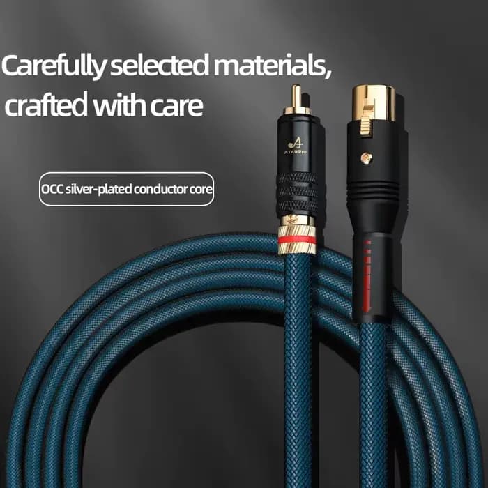 ATAUDIO HiFi 2RCA vers 2XLR câble Audio haute qualité OCC plaqué argent