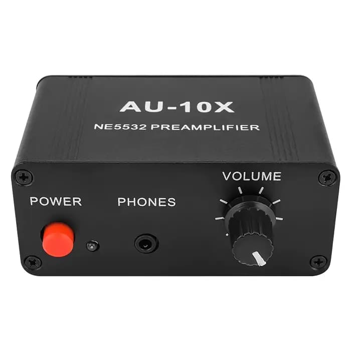 Préamplificateur de signal audio AU-10X NE5532, carte préampli pour casque, gain 20 dB, RCA 3,5 mm, contrôle du volume, contrôle du tonalité, DC 12V