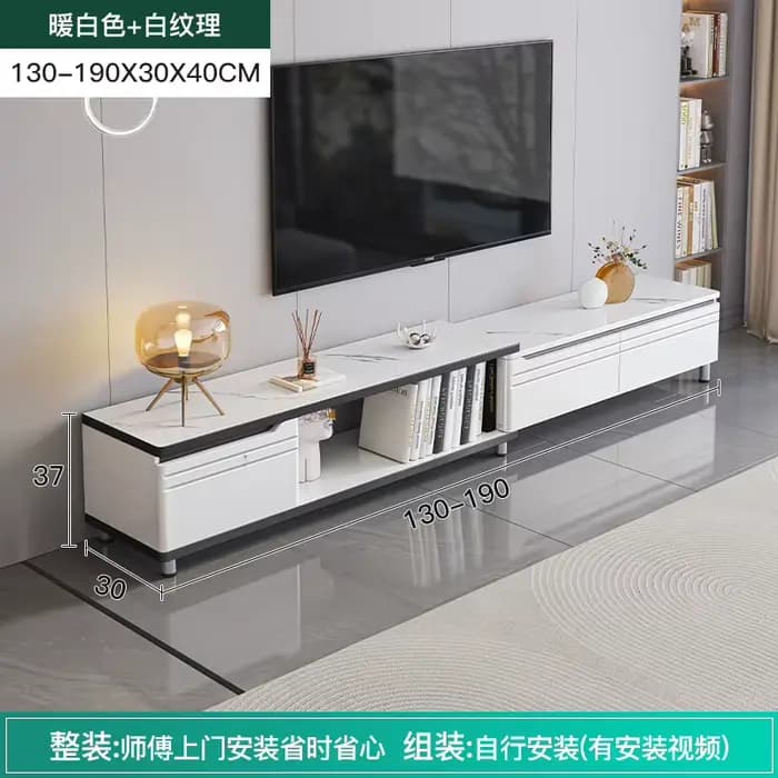Meuble Tv moderne de luxe réglable blanc haut de gamme Meuble Tv Salon ferme Meuble de télévision Sa