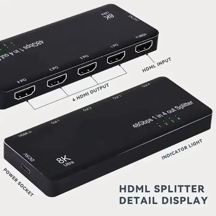 Répartiteur HDMI SST 8K 1 entrée 4 sorties 4K 120Hz Boîtier de synchronisation 1x4