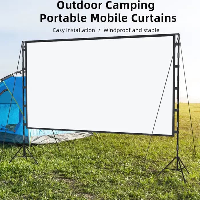 VEIDADZ écran de projecteur avec support blanc doux moins de plis 60 84 100 120 pouces avec sac de transport pliable
