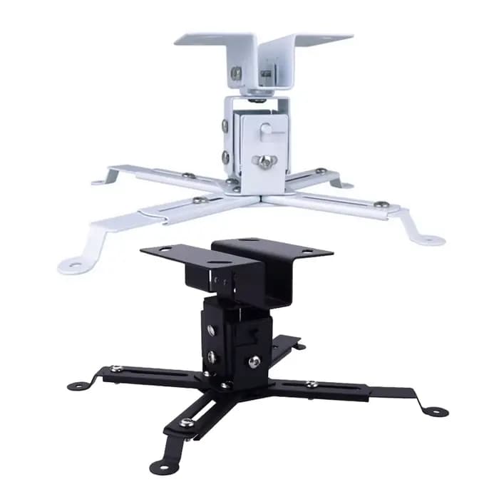 Support de plafond pour projecteur en métal avec hauteur verticale réglable de 12 cm et conception à profil bas pour une installation professionnelle