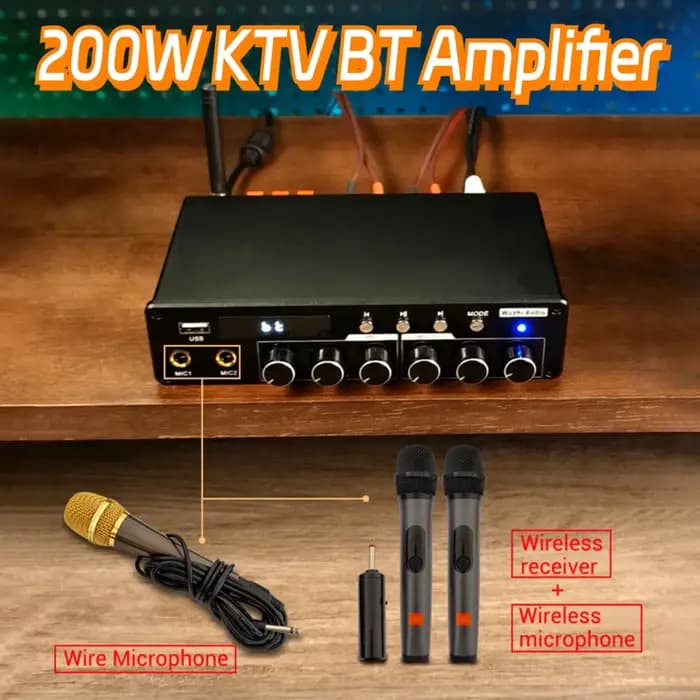 Amplificateur de théâtre KTV domestique pratique 200W ZK-AS200