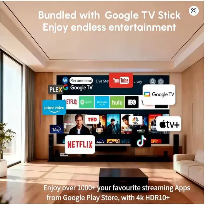 Projecteur LED HORLAT 40000 lumens 4K Google TV