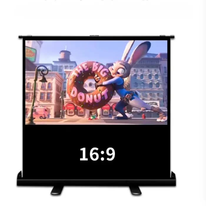 Écran de projection portable rétractable 60-120 pouces avec support