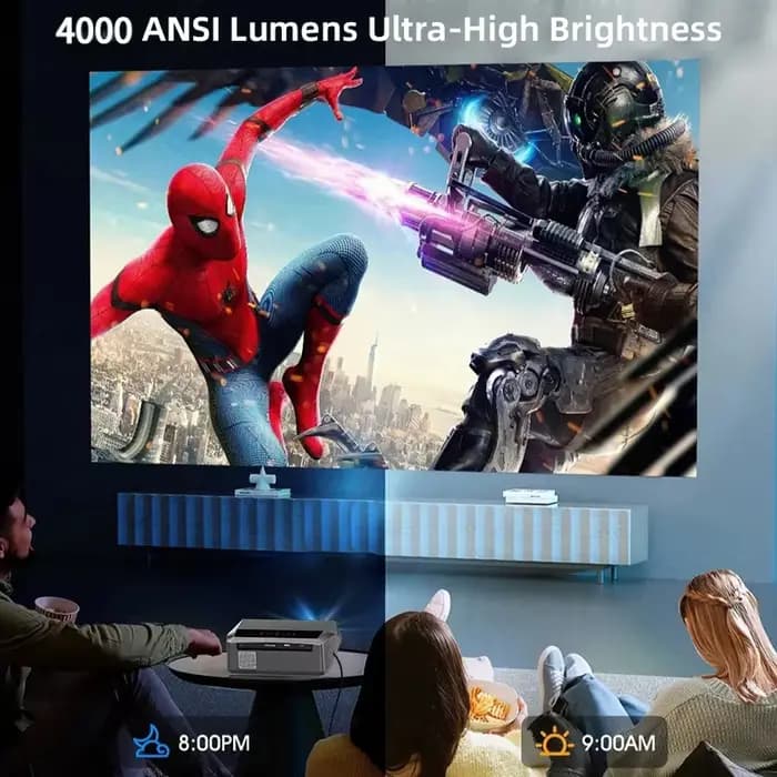 Projecteur CAIWEI A10Q 4K Full HD 1080P Cinéma Maison Google TV WiFi Smart TV Mise au Point Automatique Netfli