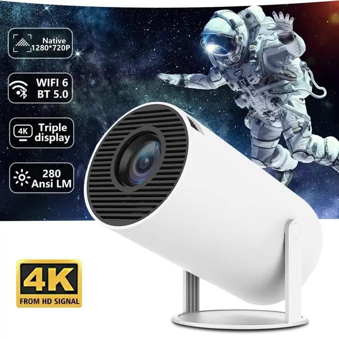 Projecteur HY300 PRO Android 11 8000 Lumens 4K Double Wifi6 260ANSI BT5.4 1080P 1280*720P Home Cinema portable