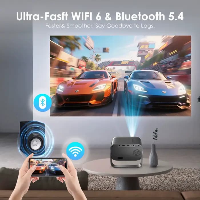 Projecteur intelligent portable Salange Android 11 5G Wifi6 Bluetooth 5.2 Mini