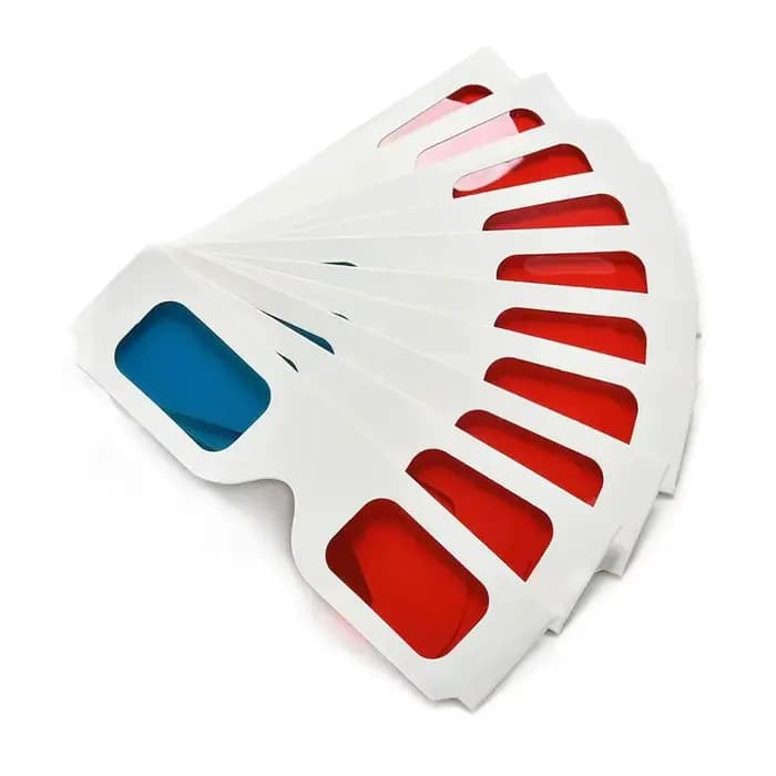 Lunettes 3D universelles en carton rouge et bleu