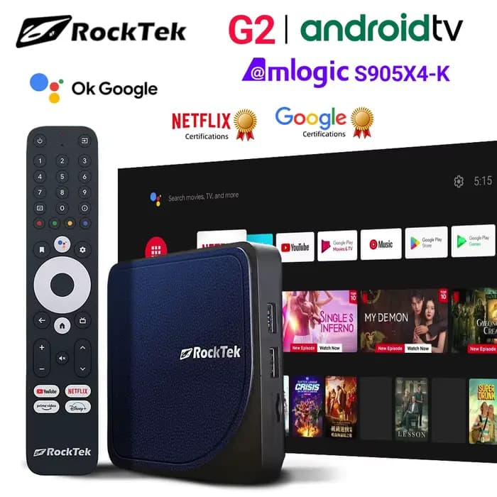 G2 4K Android TV 12 Stream Box avec Netflix