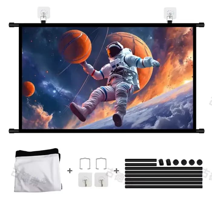 XMJM 60/72/84/100/120 pouces d'épaisseur écran de projecteur HD 16:9