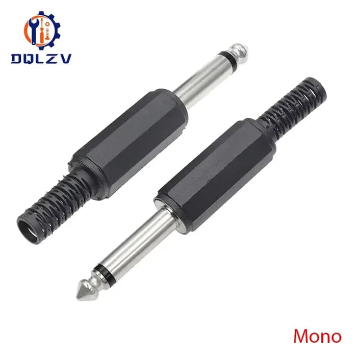 Connecteurs Audio mono/stéréo électriques 1/4 ", 6.35mm, 6.3mm, prise Jack mâle, adaptateur de borne