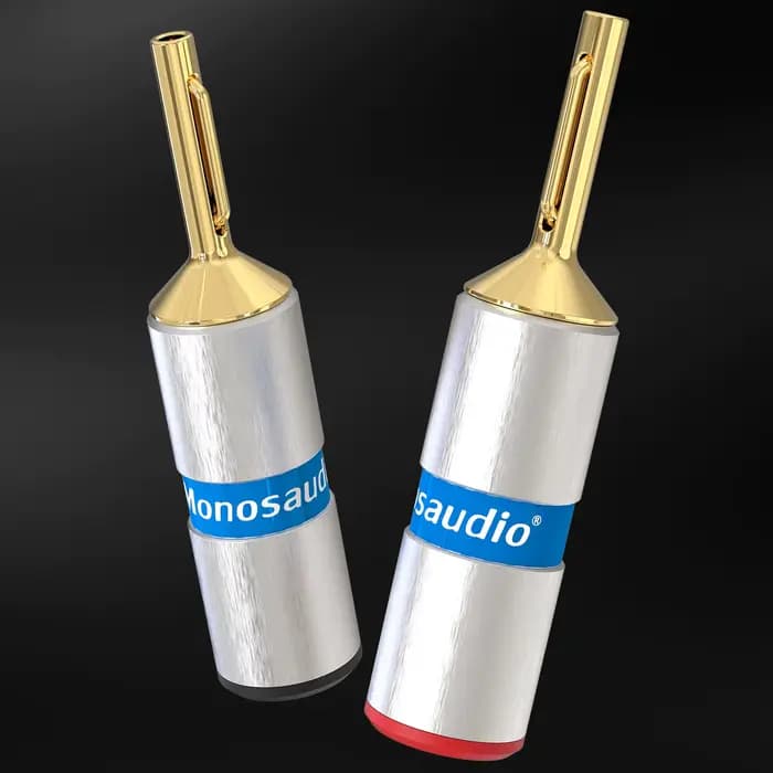 Monosaudio connecteur banane en cuivre pur plaqué Rhodium/or Terminal Audio Hifi fiches de haut-parleur