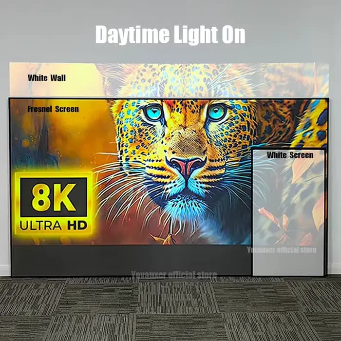 Écran de projection longue portée Fresnel Pro dédié au triple laser 120" Max pour projecteur