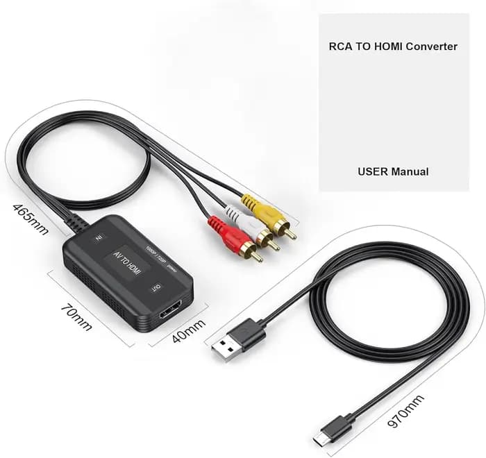 Adaptateur vidéo convertisseur 1080P câble RCA vers HDMI