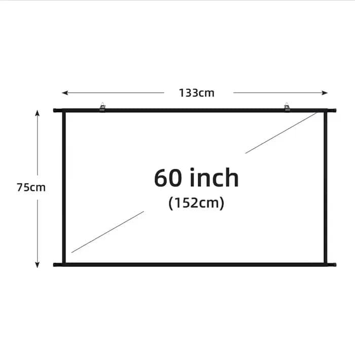 XIAOHUI Écran de projecteur mural Lait râpé 60-133 pouces Blanc sans plis 160 ° Écran d'angle de v