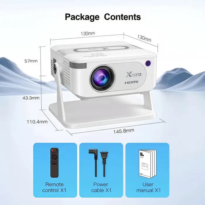 Projecteur Xnano HA109 4K Android 11 Double Wifi6 200ANSI Allwinner H723 BT5.0 720P 1280*720P Home C