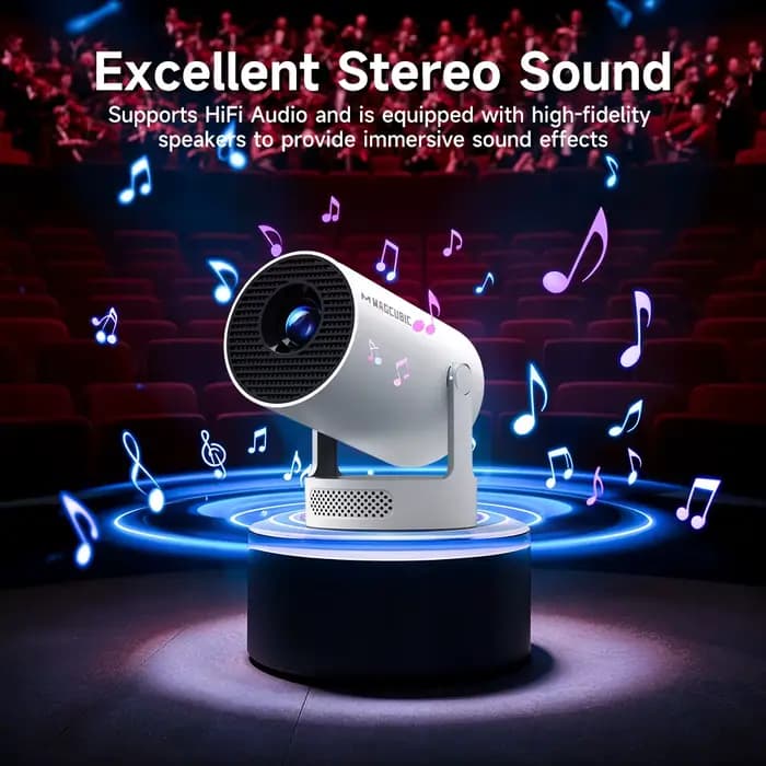 Projecteur Magcubic Android 14 8K 1280*720P HY300 Pro + double Wifi 290ANSI 180 °