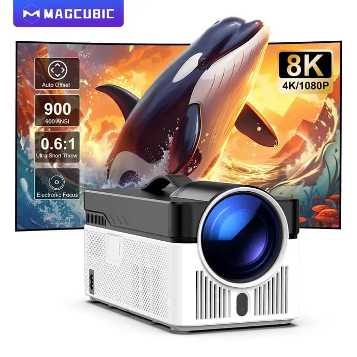 Projecteur Magcubic HY450 avec décalage automatique à jet Ultra court 1080P 8K mise au point électronique 900 ANSI Air Mouse Assistant vocal H726