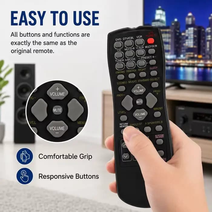 Télécommandes de remplacement pour amplificateur de cinéma maison YAMAHA RAV22 RAV254 WE45870 RX-V340 RX-V390 HTR58 RX-V459 HTR-5930 HTR-5940