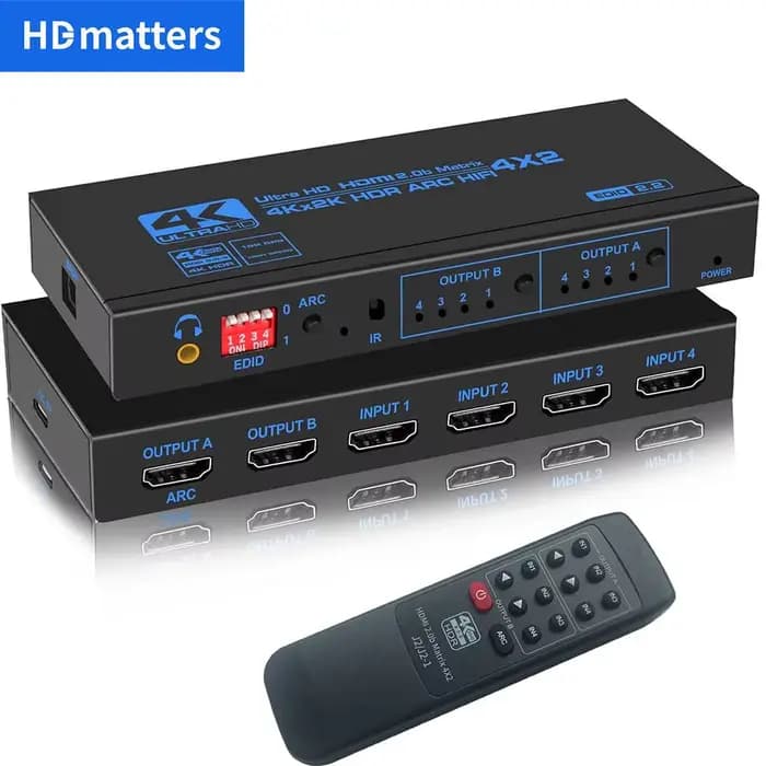 Matrice HDMI 4x2 avec audio 4K 60Hz
