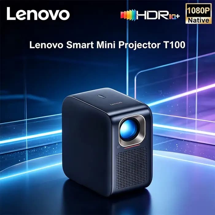 Projecteur Lenovo T100 1080P Full HD prenant en charge le décodage 4K, 850 ANSI, cinéma maison, mise