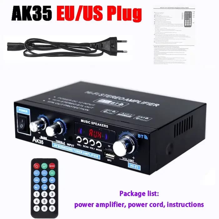 Amplificateurs de puissance audio AK35/AV-660BT 2 canaux HiFi compatible Bluetooth système de son de
