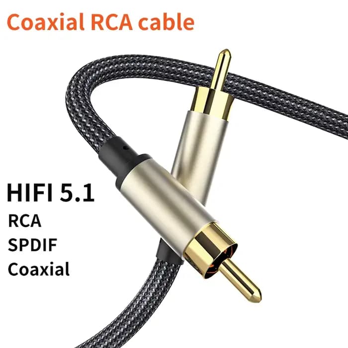 Câble Coaxial Audio numérique RAC SPDIF RCA vers RCA