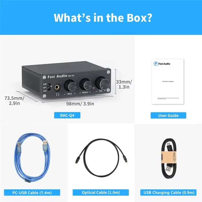 Fosi Audio Q4 Mini stéréo USB Gaming DAC et amplificateur de casque adaptateur de convertisseur