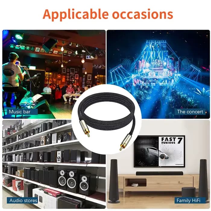 Câble Coaxial Audio numérique RAC SPDIF RCA vers RCA