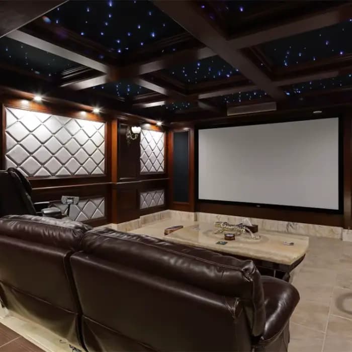 Tissu d'écran de Projection blanc tissé acoustiquement Transparent avec son acoustique 4K 8K cadre fixe lunette de 1cm pour Home cinéma