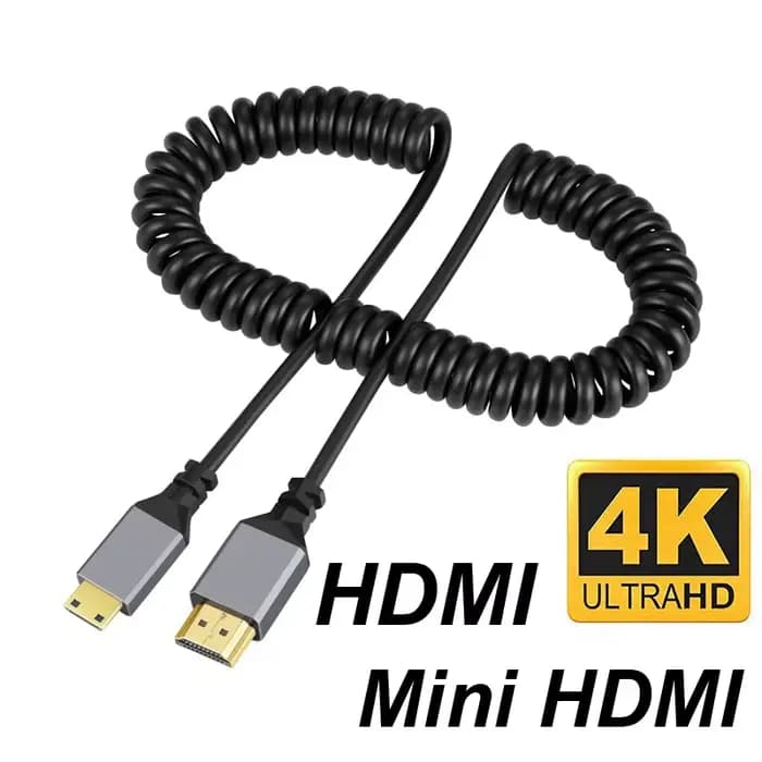 4K @ 60HZ 0.5-2.4M Compatible HDMI vers HDMI/MINI HDMI/Micro HDMI/extension enroulée câble en spirale Flexible