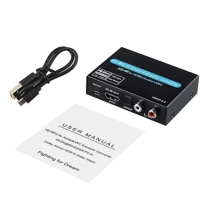 Extracteur audio HDMI 2.0 4K 60Hz prenant en charge 5.1Ch HDMI2.0b HDMI vers HDMI Audio ARC Switch a