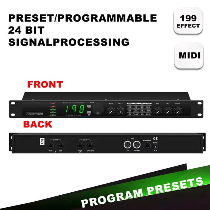 Égaliseur professionnel de processeur audio de processeur DSP multi-effet de réverbération numérique