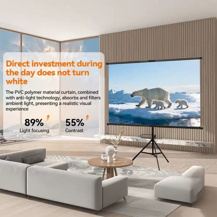 Écran de projecteur avec support unique-4K HD 16:9