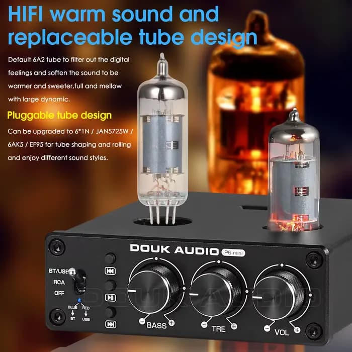 Douk Audio-Préampli à Tube à Valve HiFi Bluetooth 5.0